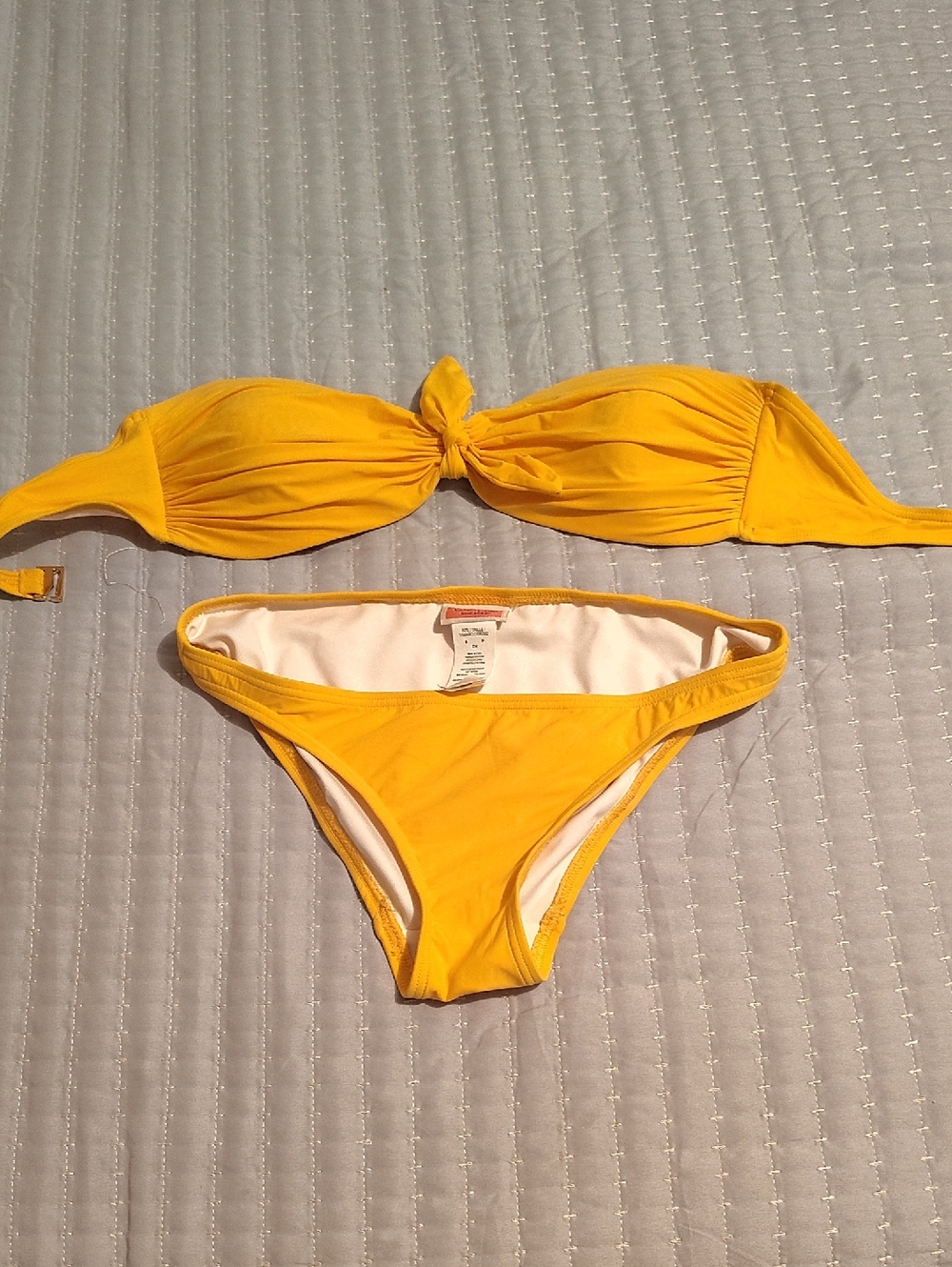 kate spade Yellow and White Bikini Top